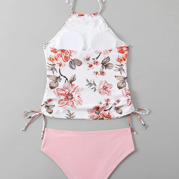 Damen Schnittiger Tankini mit floralem Design und verstellbaren Riemen Echo Archiv