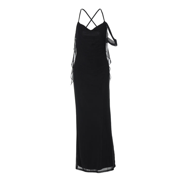 Damen Maxikleid mit verführerischem Schnitt und raffinierten Rüschendetails Echo Archiv