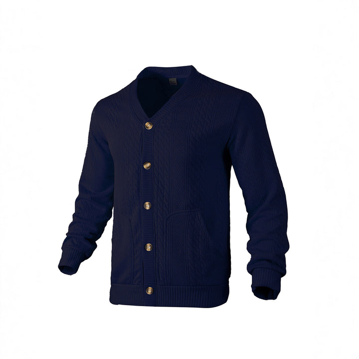 Herren Strickjacke mit kreativem Zopfmuster Echoarchiv