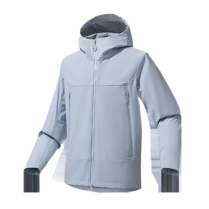Herren Softshell‑Kapuzenjacke mit Stretch, wind- und wasserabweisender Membran und Zwei‑Wege‑Reißverschluss Echo Archiv