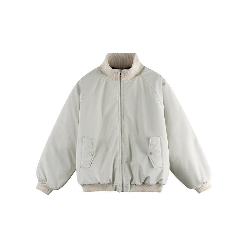 Unisex Boxy-Übergangs-Bomberjacke mit Stehkragen und Pattentaschen Echo Archiv
