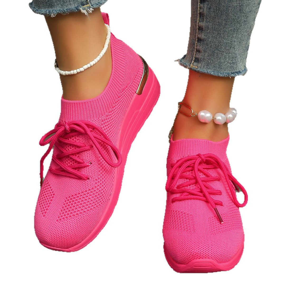 Damen bequeme Sport-Sneaker mit atmungsaktivem Obermaterial und eleganter Plateausohle Echoarchiv