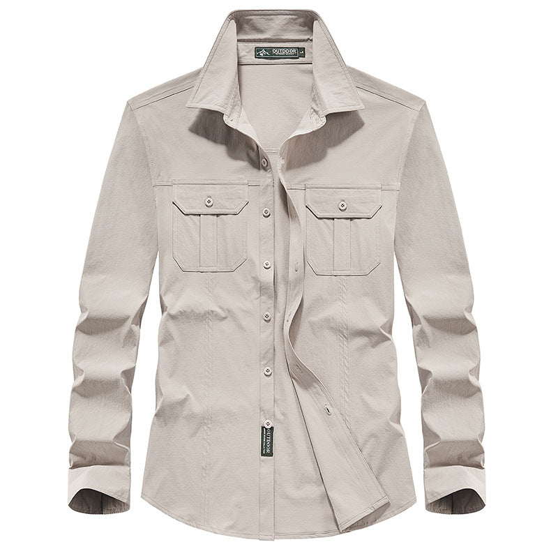 Herren Outdoor-Hemd mit Brustklappen, Ripstop-Gewebe und Regular-Fit Echo Archiv
