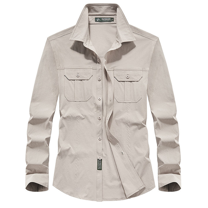 Herren Outdoor-Hemd mit Brustklappen, Ripstop-Gewebe und Regular-Fit Echo Archiv