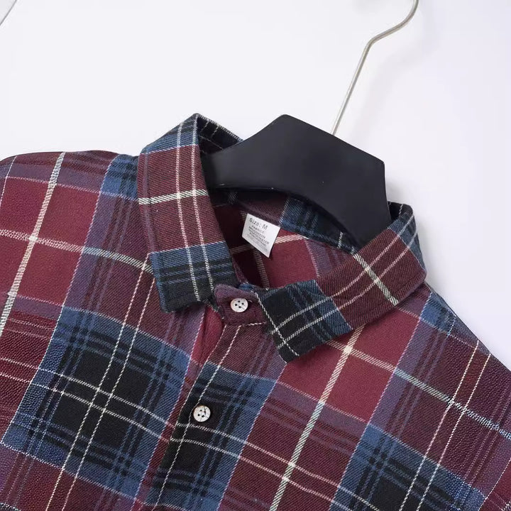 Herren Flanellhemd mit modernem Karo-Muster und Brusttasche Echoarchiv