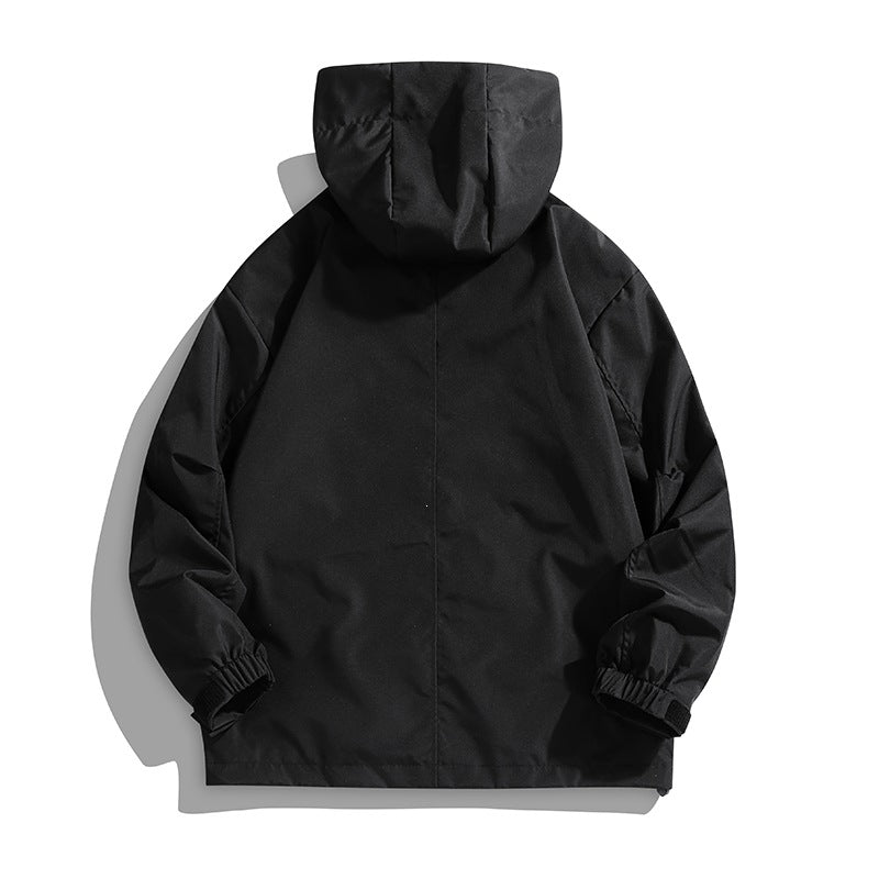 Unisex Wasserdichte Kapuzen-Übergangsjacke mit verstellbarer Kapuze & Utility-Taschen Echoarchiv
