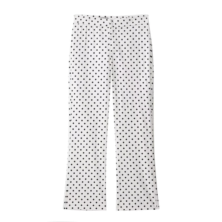 Damen nan weite High-Waist Schlaghose mit Punkteprint und elastischem Bund Echo Archiv