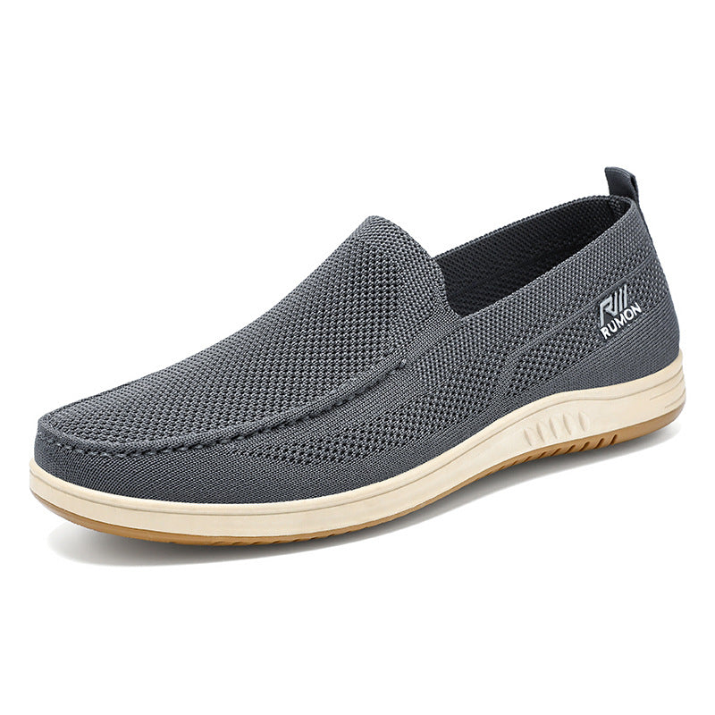 Herren nan leichtgewichtiger Mesh-Mokassin-Slipper mit nahtlosem Strickoberteil, Memory-Komforteinlage und rutschfester Flexsohle Echo Archiv