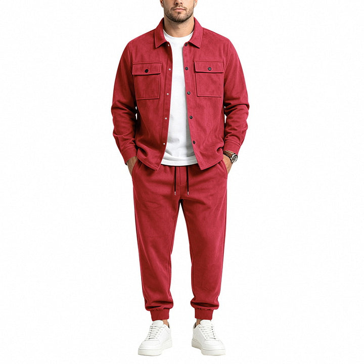 Herren Overshirt- und Jogginghose-Set aus weichem Baumwollmix Echoarchiv