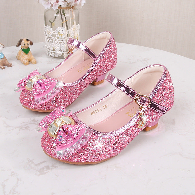 Mädchen Elegante Glitzer Ballerinas mit dekorativer Schleifen- und Strassapplikation Echo Archiv