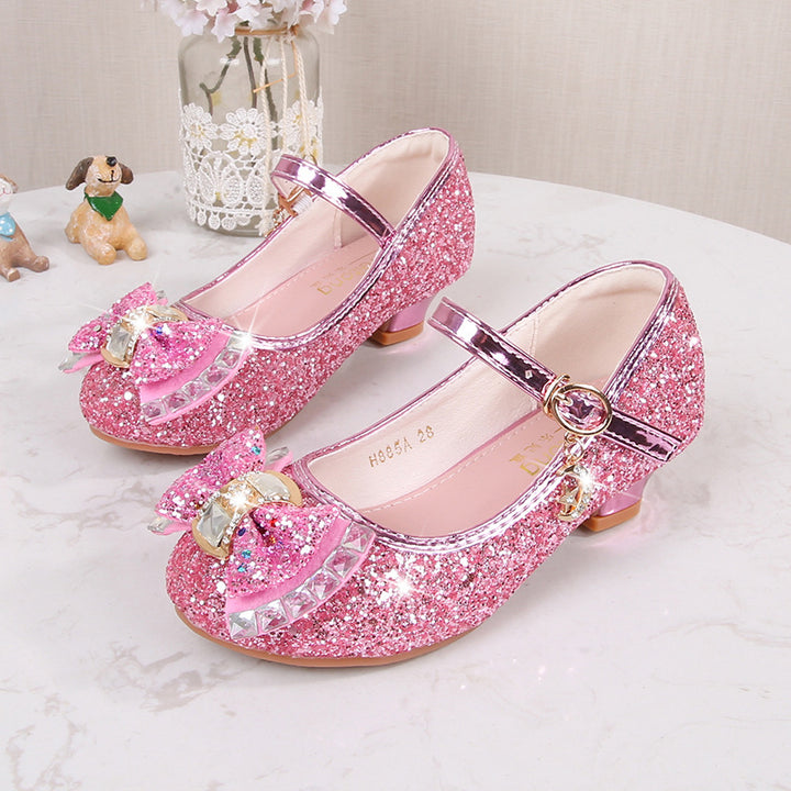 Mädchen Elegante Glitzer Ballerinas mit dekorativer Schleifen- und Strassapplikation Echo Archiv