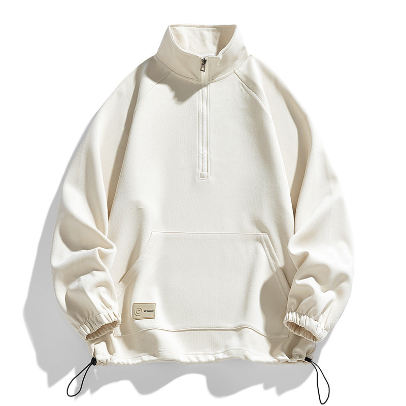 Herren langärmeliger Pullover mit kurzer Reißverschlussöffnung Echoarchiv