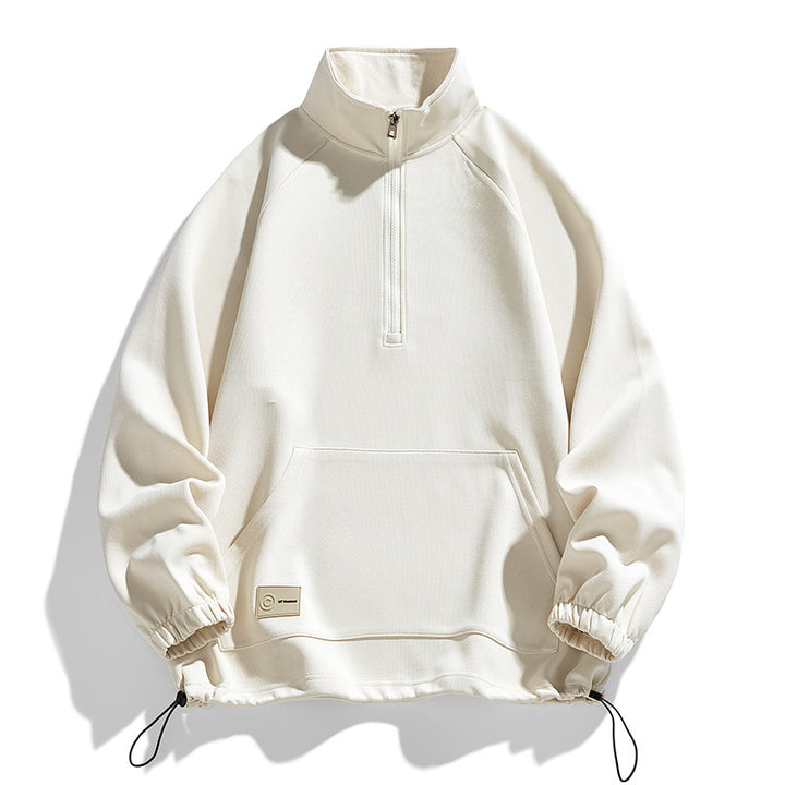 Herren langärmeliger Pullover mit kurzer Reißverschlussöffnung Echoarchiv