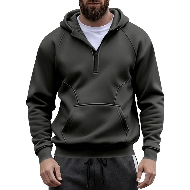 Herren Fleece Kapuzenpullover mit Reißverschluss und Kängurutasche Echoarchiv