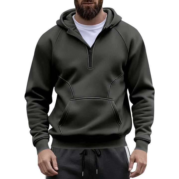Herren Fleece Kapuzenpullover mit Reißverschluss und Kängurutasche Echoarchiv