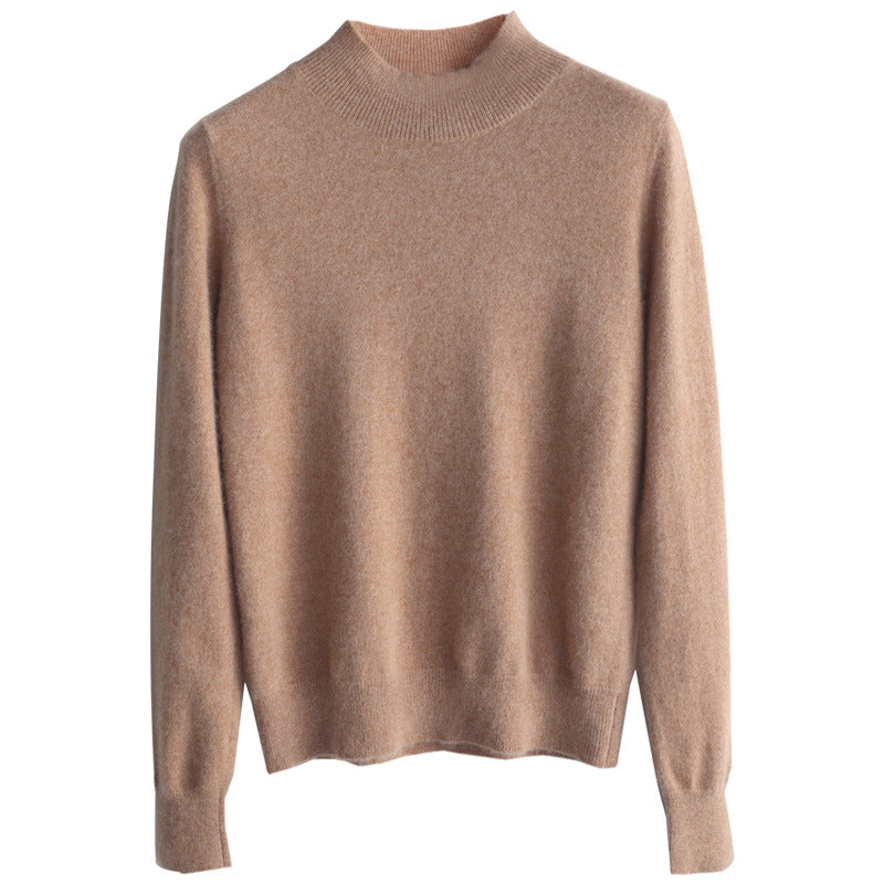 Damen Luxuriöser Kaschmir-Feinstrickpullover mit Stehkragen Echoarchiv