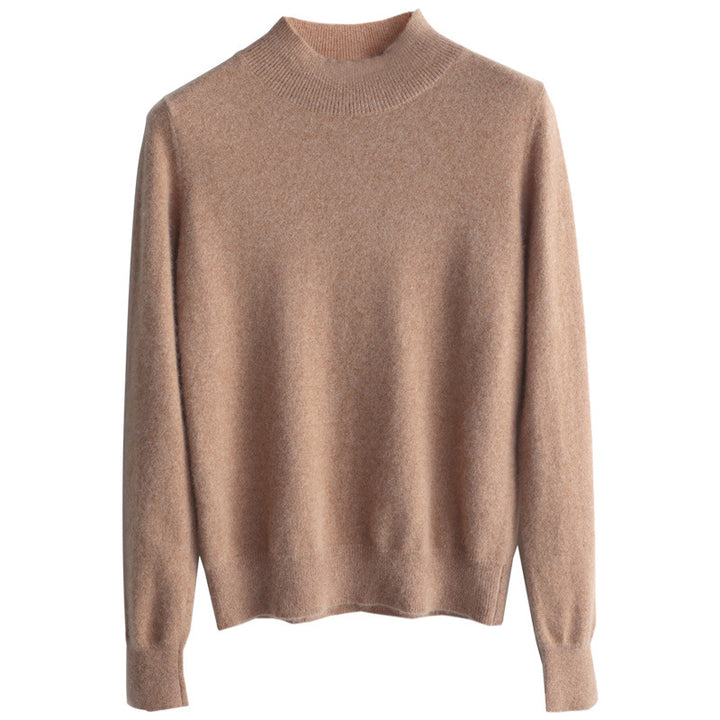 Damen Luxuriöser Kaschmir-Feinstrickpullover mit Stehkragen Echoarchiv