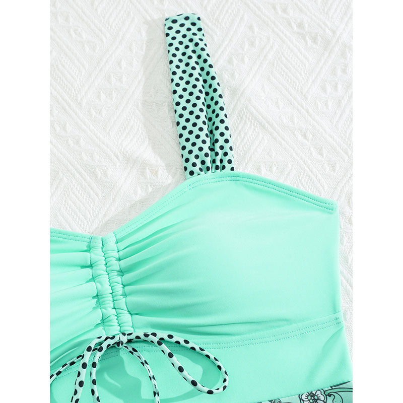 Damen Tankini mit floralem Rock und gepolstertem Oberteil Echo Archiv
