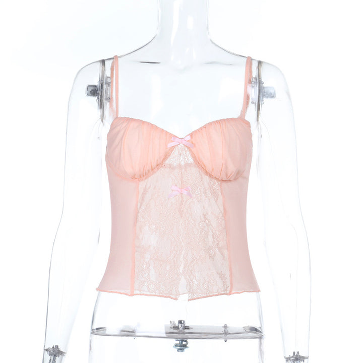 Damen Spitzen-Camisole mit Dekorativen Schleifendetails Echo Archiv