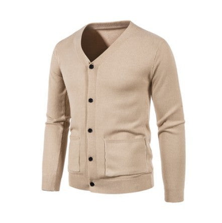 Herren Eleganter V-Ausschnitt Strickcardigan Echoarchiv