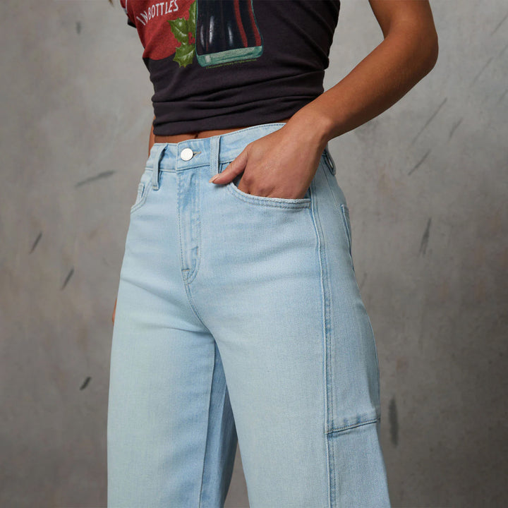 Damen High-Waist Jeans in weiter Beinform mit seitlicher Tasche Echo Archiv