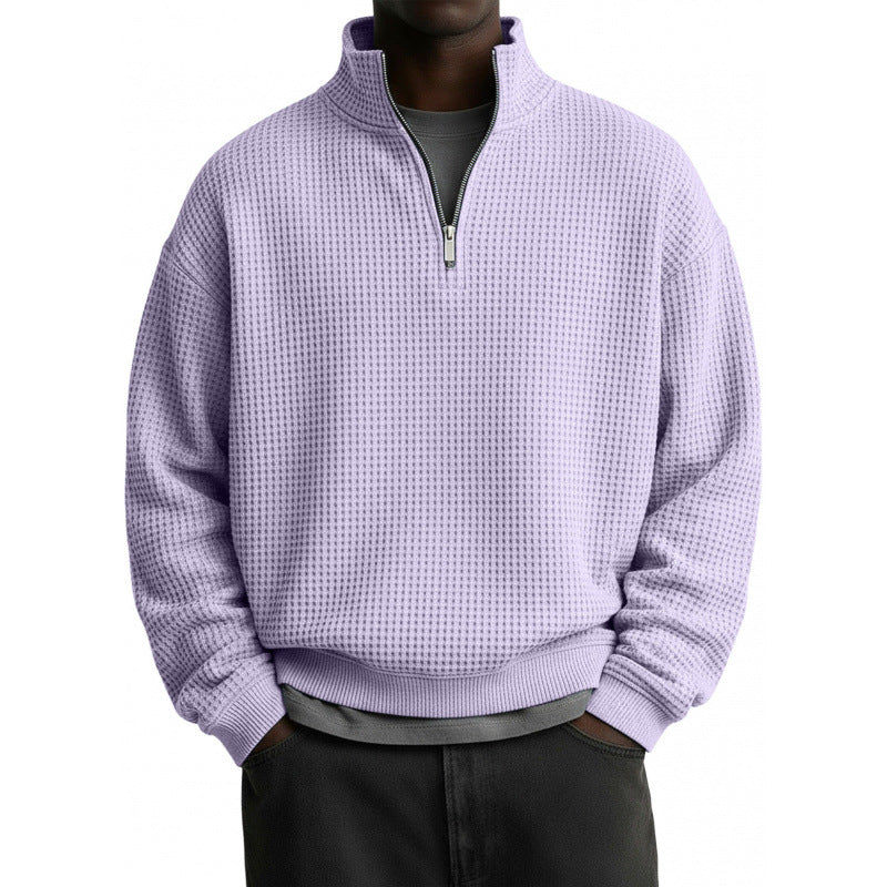 Herren Sportlicher Stehkragenpullover mit Reißverschluss Echoarchiv