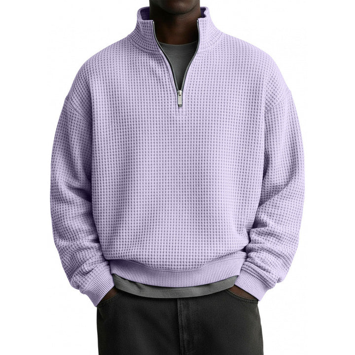 Herren Sportlicher Stehkragenpullover mit Reißverschluss Echoarchiv