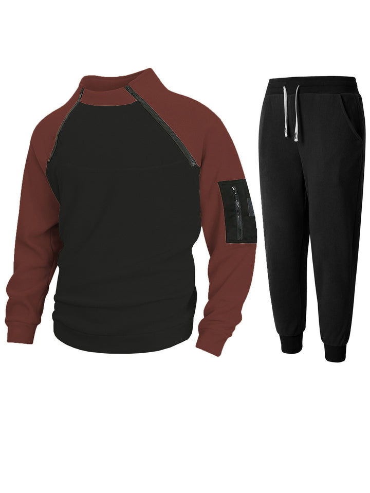 Herren Sportliches Oberteil mit funktionalem Reißverschluss und komfortabler Jogginghose Echoarchiv