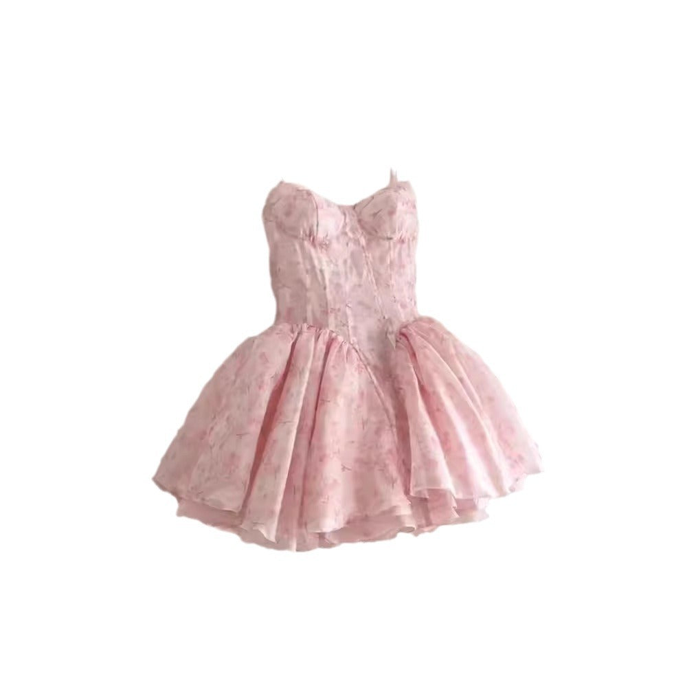 Damen Cocktailkleid mit trägerlosem Oberteil und schwingendem Tüllrock Echo Archiv