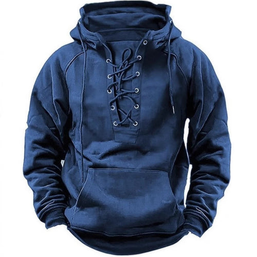 Herren Kapuzensweatshirt mit modischer Schnürung und weichem Innenfutter Echoarchiv
