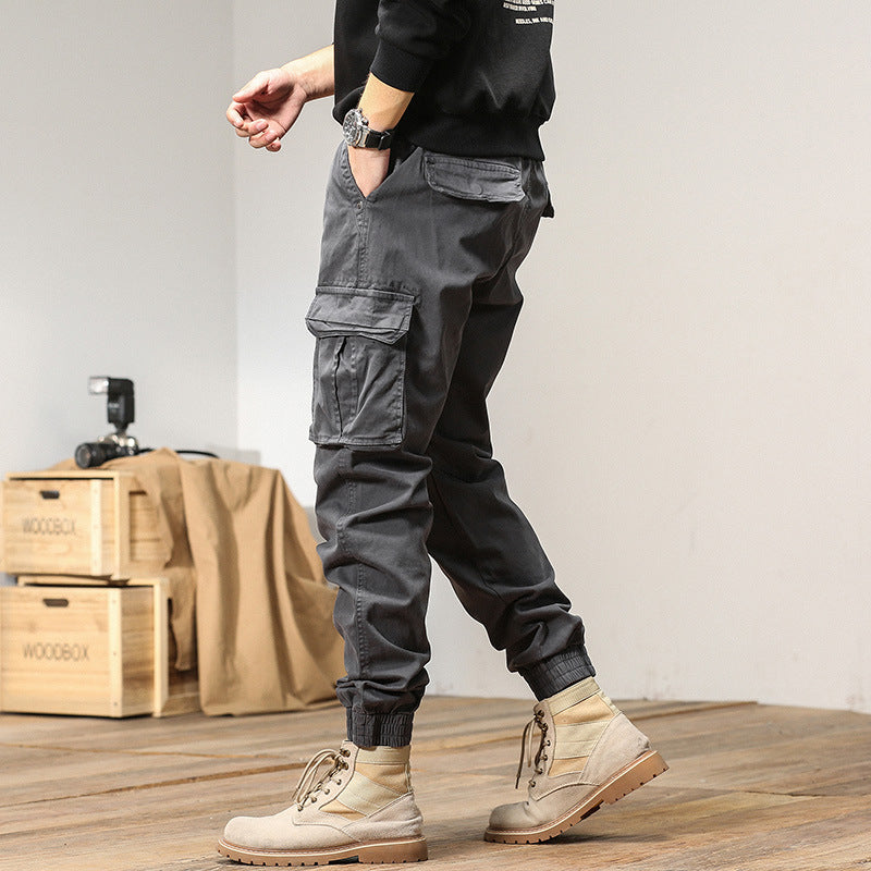 Herren Cargo-Joggerhose im Tactical-Streetstyle mit elastischem Bund, Klapp‑Utility‑Taschen und gerippten Beinabschlüssen Echo Archiv