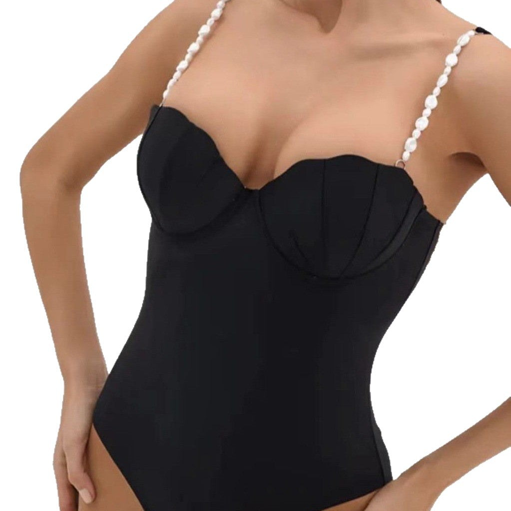 Damen eleganter Badeanzug mit muschelförmigem Detail Echo Archiv