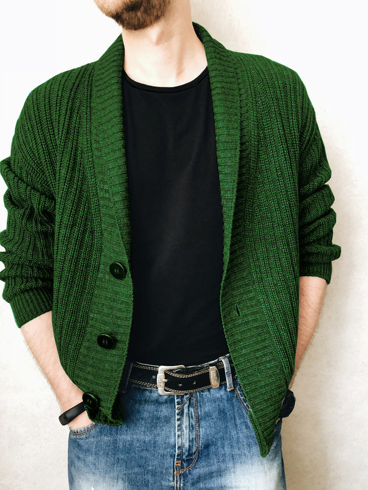 Herren Strickcardigan mit Schalkragen und Knopfleiste Echo Archiv