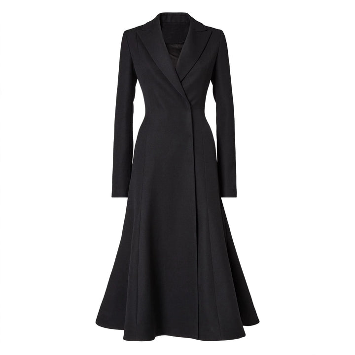 Damen taillierter Longblazer‑Mantel mit ausgestelltem Rockteil Echoarchiv