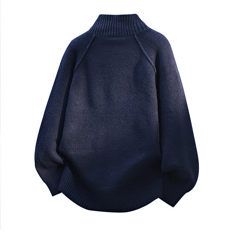 Herren Grobgestrickter Oversize-Cardigan mit hohem Rippenkragen & aufgesetzten Taschen Echoarchiv