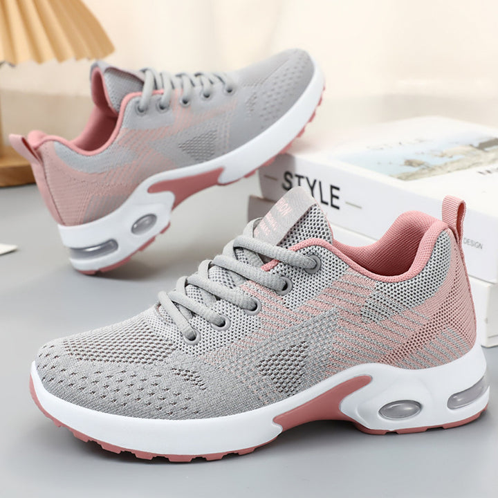 Damen nan sportive Strick-Sneaker mit stoßdämpfender Air-Unit, ergonomischer Komfortsohle und elastischer Schnürung Echo Archiv
