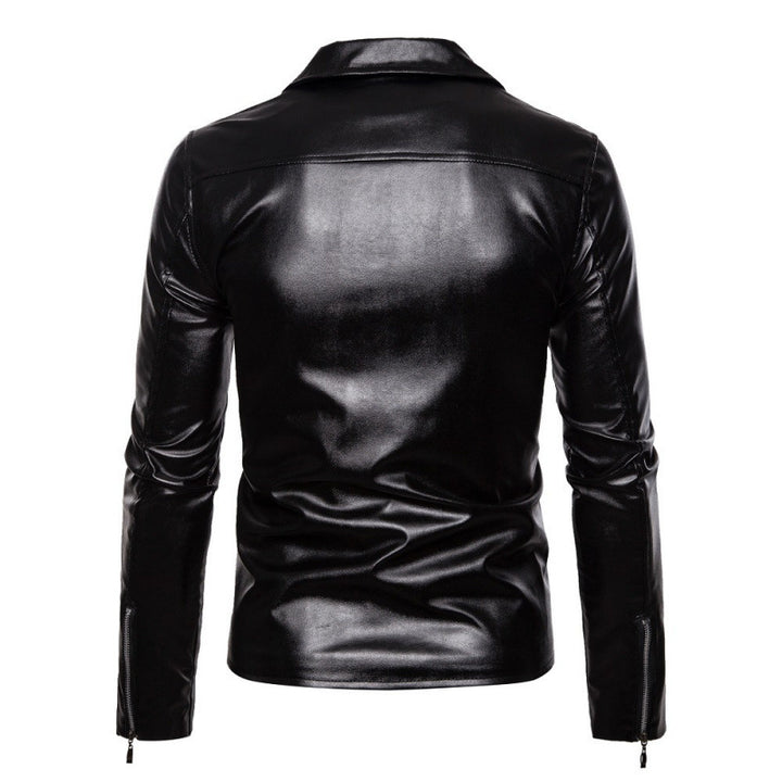 Herren Biker-Lederjacke mit asymmetrischem Reißverschluss und stylischen Nieten Echoarchiv