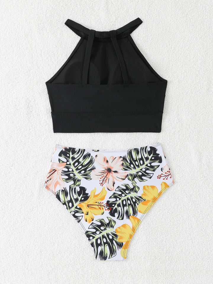 Damen Bikini-Set mit hohem Bund und sportlichem Oberteil Echo Archiv