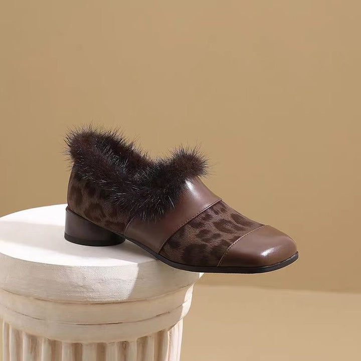 Damen Stilvolle Slipper mit Fellbesatz – Lioré