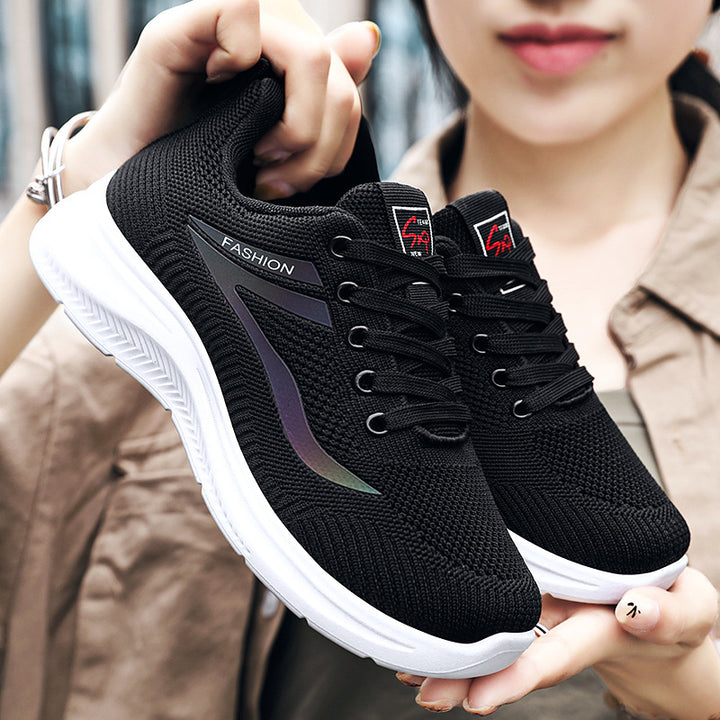 Damen nan ultraleichter Strick-Fitness-Sneaker mit nahtlosem Atmungsnetz, stoßdämpfender EVA-Wabenlaufsohle und verstärkter Zehenkappe Echo Archiv
