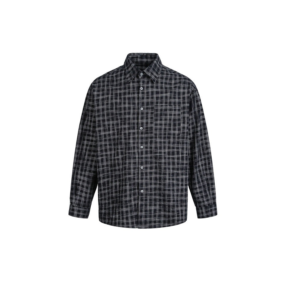 Damen Oversize-Hemd aus Leinen‑Baumwoll‑Mix mit feinem Karomuster Echoarchiv
