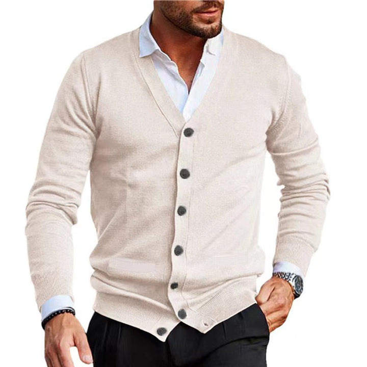 Herren nan Feinstrick V-Ausschnitt Cardigan mit Knopfleiste und Eingrifftaschen Echo Archiv