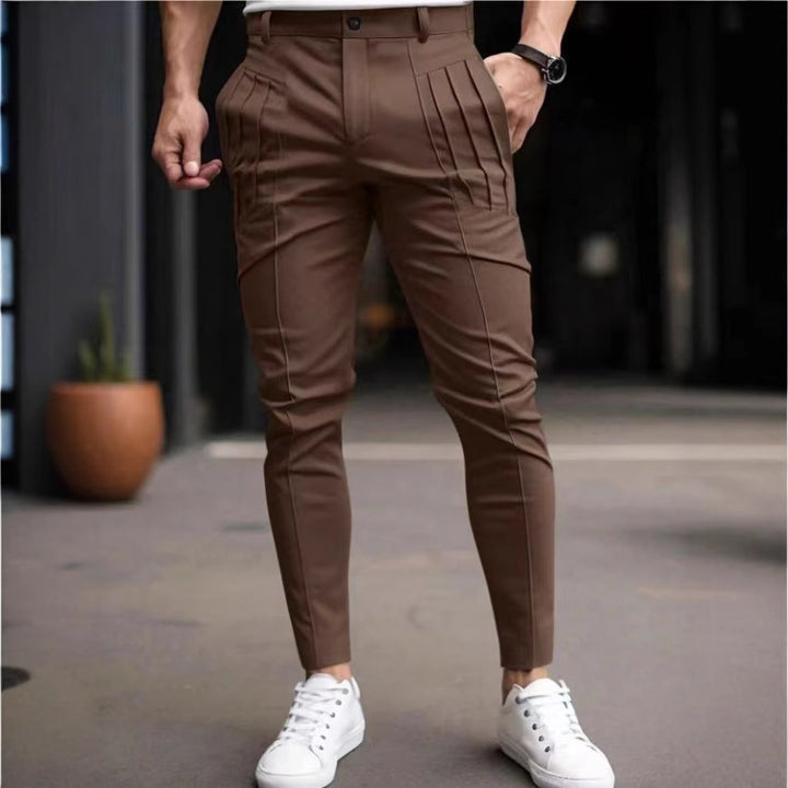 Herren modische Slim-Fit Trousers mit Falten und speziellen Taschen Echoarchiv