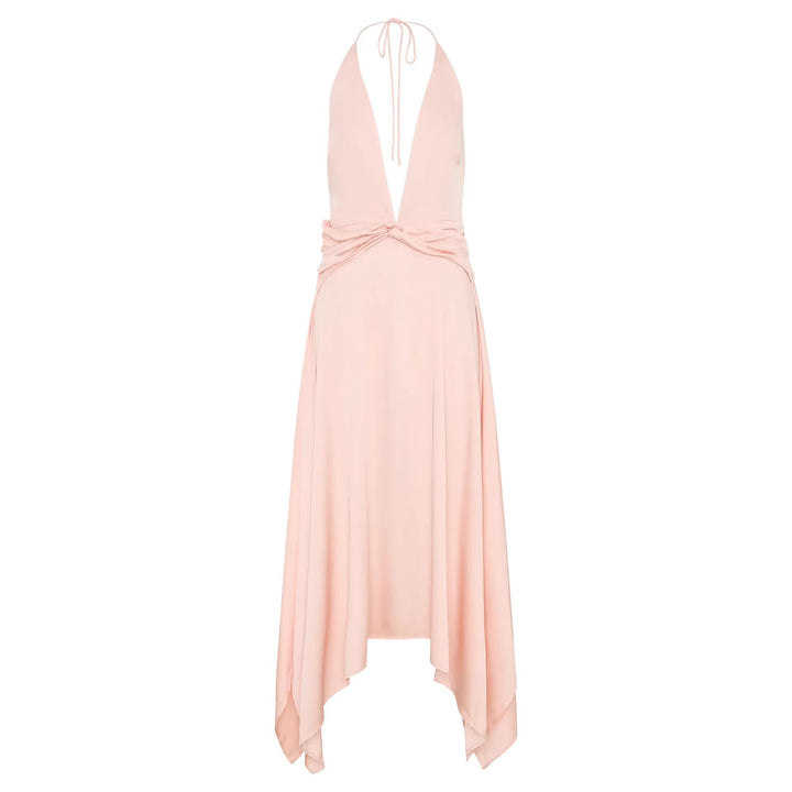Damen Elegantes Wickelkleid mit tiefem V-Ausschnitt und asymmetrischem Saum Echo Archiv