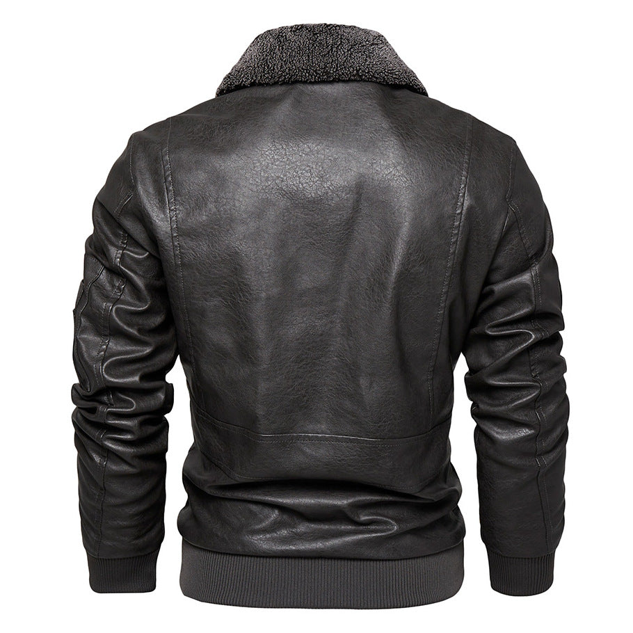 Herren Kunstlederjacke mit gefüttertem Kragen Echo Archiv