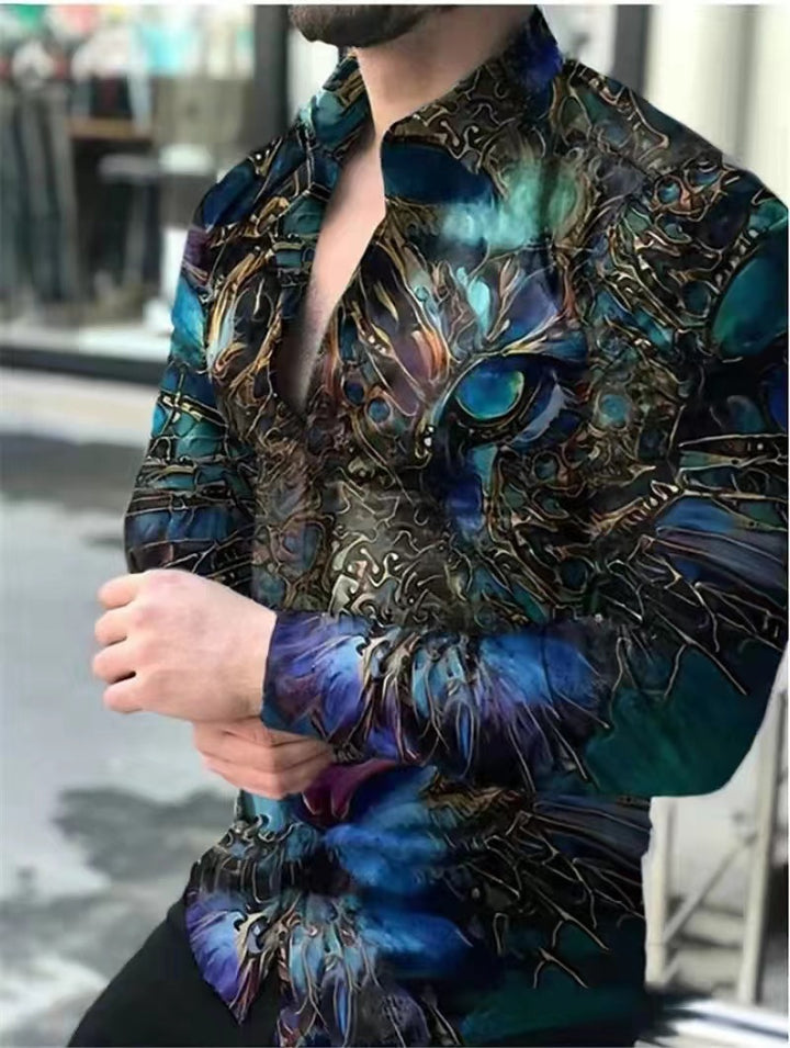 Herren Langarmshirt mit extravaganten Motiven und modischer Passform Echoarchiv