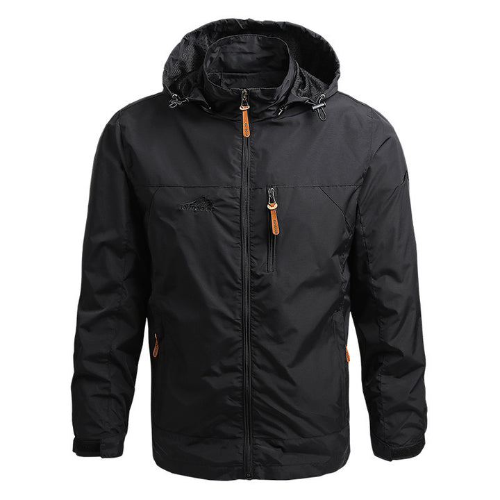 Herren Leichte atmungsaktive Reise-Softshelljacke mit Kapuze und Brustreißverschluss – Taviero