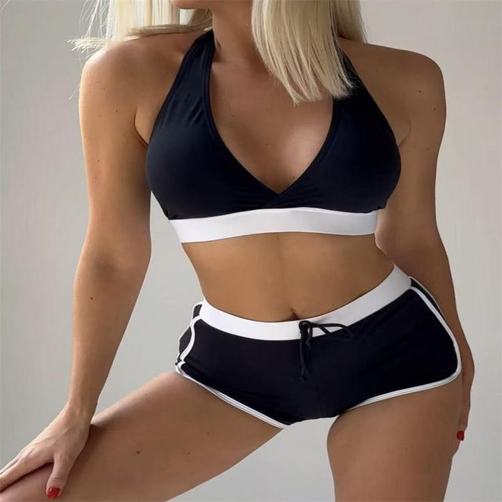 Damen Sport-Bikini-Set mit verstellbaren Trägern und hochgeschnittenen Shorts Echo Archiv