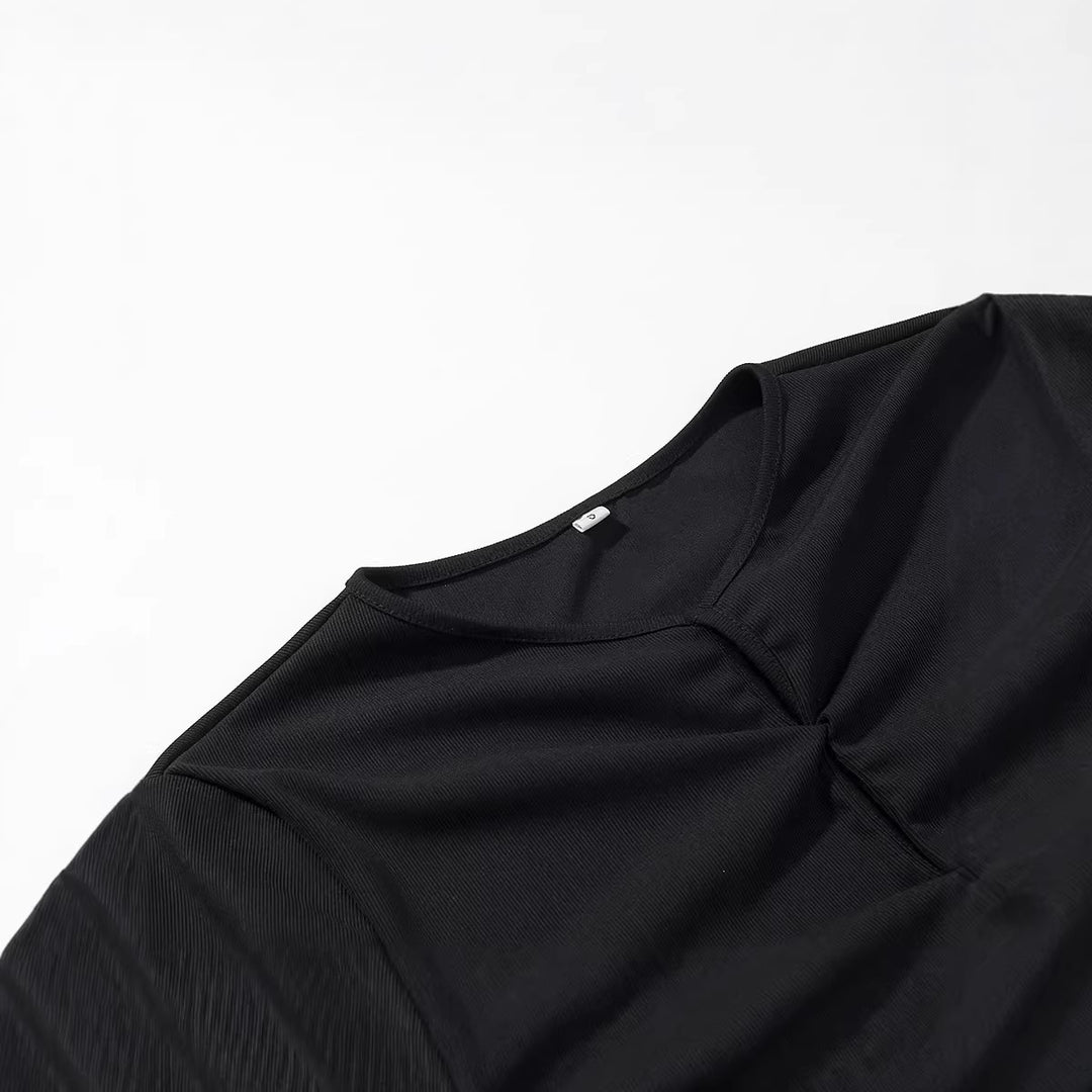 Damen Maxikleid mit Spitzeneinsatz, geraffter Vorderpartie und fließender Saum Echo Archiv
