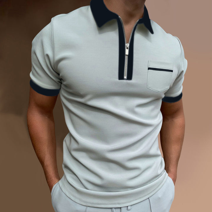 Herren Zip-Front Stilvolles Poloshirt Echoarchiv